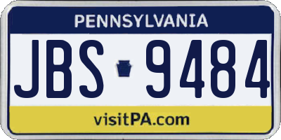 PA license plate JBS9484