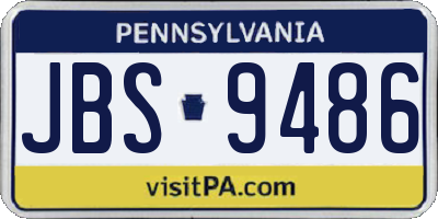 PA license plate JBS9486