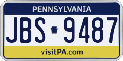 PA license plate JBS9487