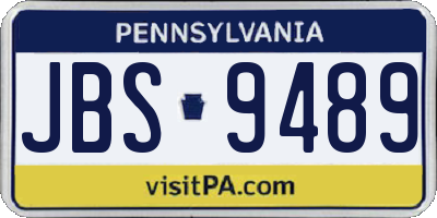 PA license plate JBS9489