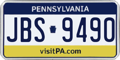 PA license plate JBS9490