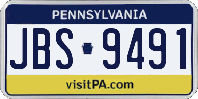 PA license plate JBS9491