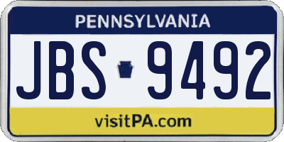 PA license plate JBS9492