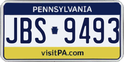 PA license plate JBS9493