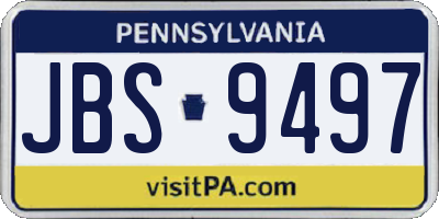 PA license plate JBS9497