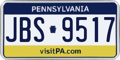 PA license plate JBS9517