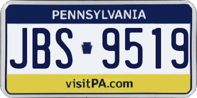 PA license plate JBS9519