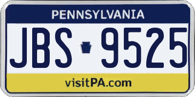 PA license plate JBS9525