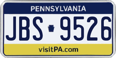 PA license plate JBS9526