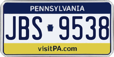 PA license plate JBS9538