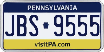 PA license plate JBS9555
