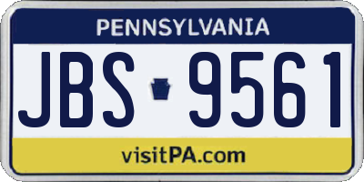 PA license plate JBS9561