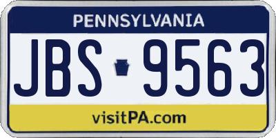 PA license plate JBS9563