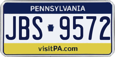 PA license plate JBS9572
