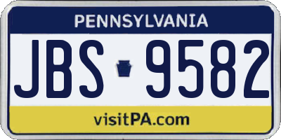 PA license plate JBS9582