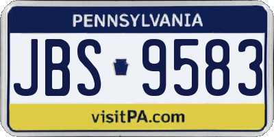 PA license plate JBS9583