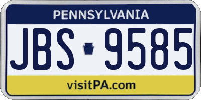 PA license plate JBS9585