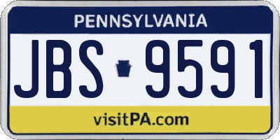 PA license plate JBS9591