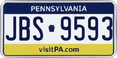 PA license plate JBS9593