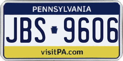 PA license plate JBS9606