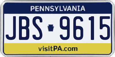 PA license plate JBS9615
