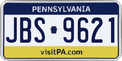 PA license plate JBS9621