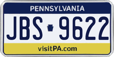 PA license plate JBS9622