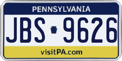 PA license plate JBS9626