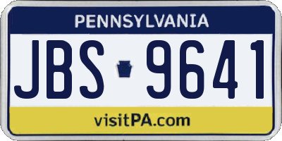 PA license plate JBS9641