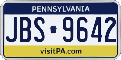 PA license plate JBS9642