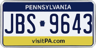 PA license plate JBS9643