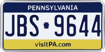 PA license plate JBS9644
