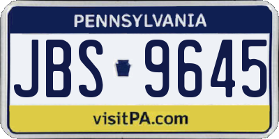PA license plate JBS9645