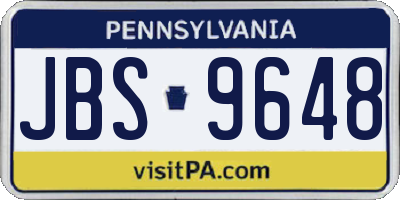 PA license plate JBS9648