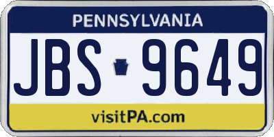 PA license plate JBS9649