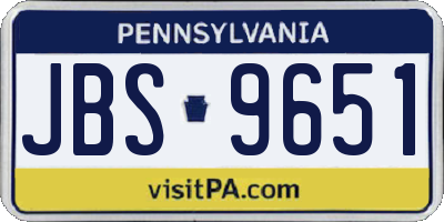 PA license plate JBS9651