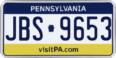 PA license plate JBS9653