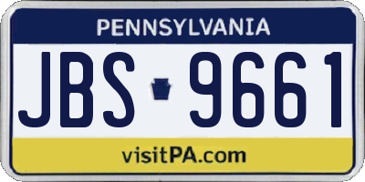 PA license plate JBS9661