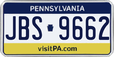 PA license plate JBS9662