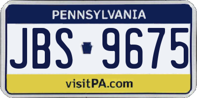 PA license plate JBS9675