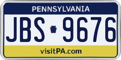 PA license plate JBS9676