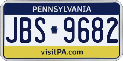PA license plate JBS9682