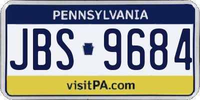 PA license plate JBS9684