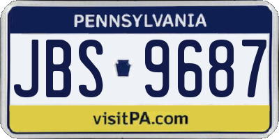 PA license plate JBS9687