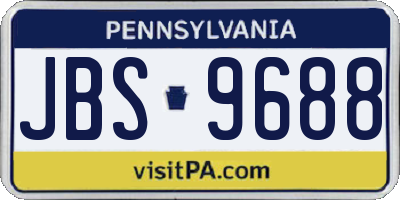 PA license plate JBS9688