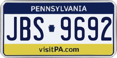 PA license plate JBS9692