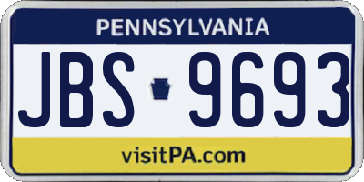 PA license plate JBS9693