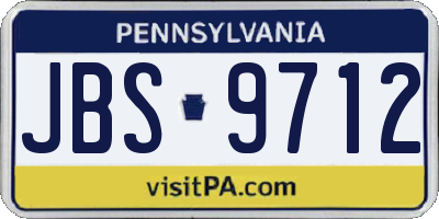 PA license plate JBS9712