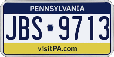 PA license plate JBS9713