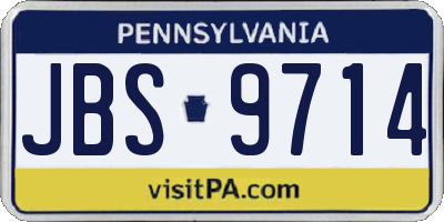 PA license plate JBS9714